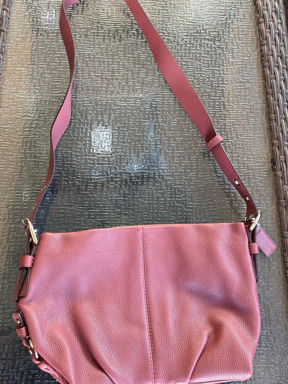 Coach Quartz Pebbled Leather East West Duffle Shoulder Hand Bag Purse NWOT